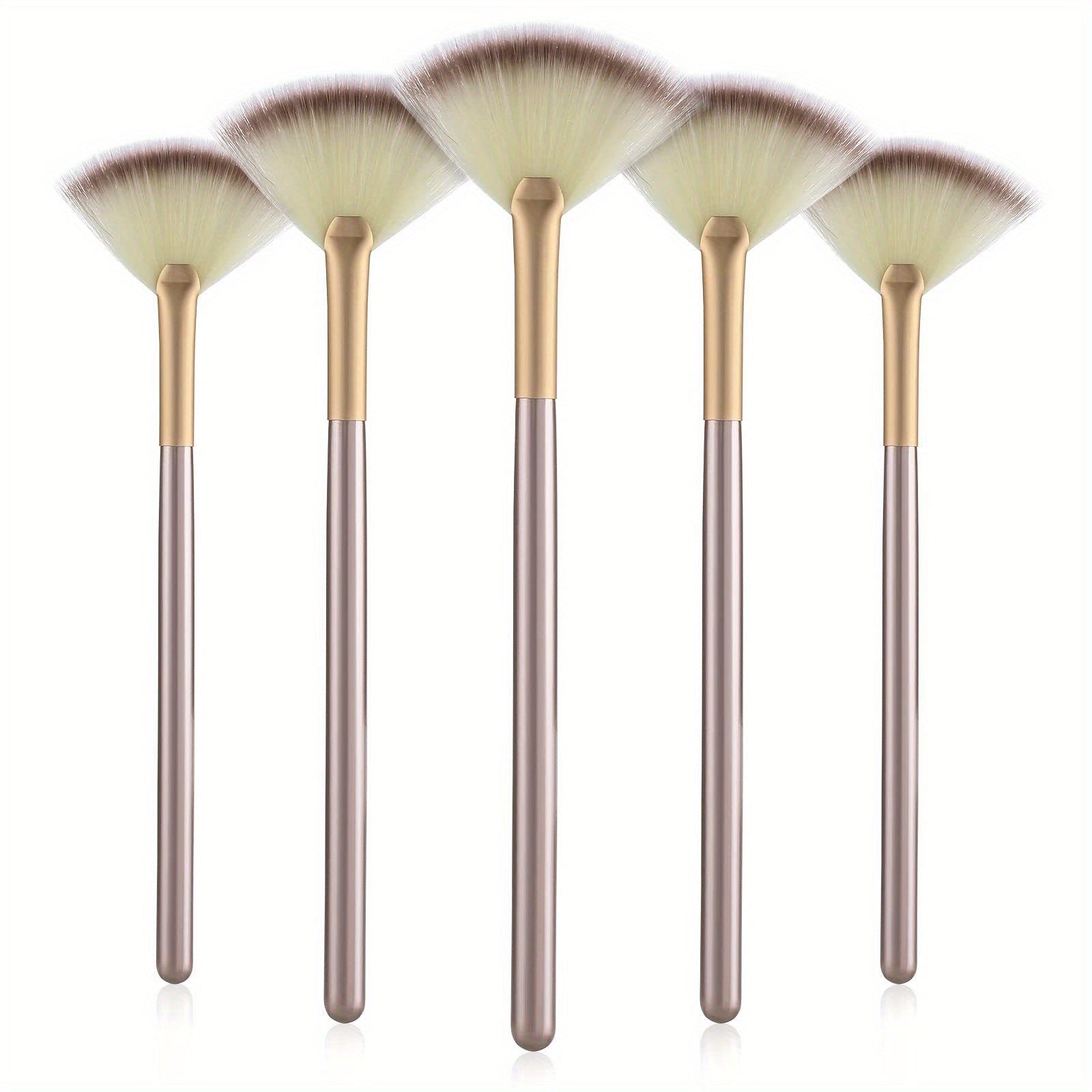 1/3/5/9pcs Deluxe Facial Brush Set - Soft, Gentle, and Versatile Applicator Brushes for Peel, Glycolic Mask, Makeup, Mud, and Cream - Champagne Color, High-Quality Tools for Flawless Skin