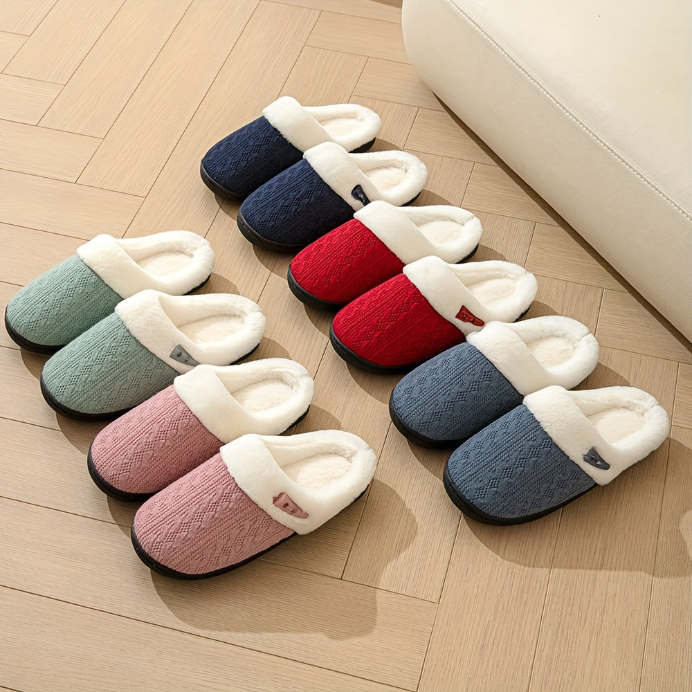 Women'S Plush Slippers - Winter Warm Soft Indoor/Outdoor House Shoes with Plush & TPR Sole, Soft Fabric Upper & Cushioned Insole - All-Season Cozy Slip-Ons in, Indoor Footwear, Minimalist Design, Comfortable Footwear, Stylish