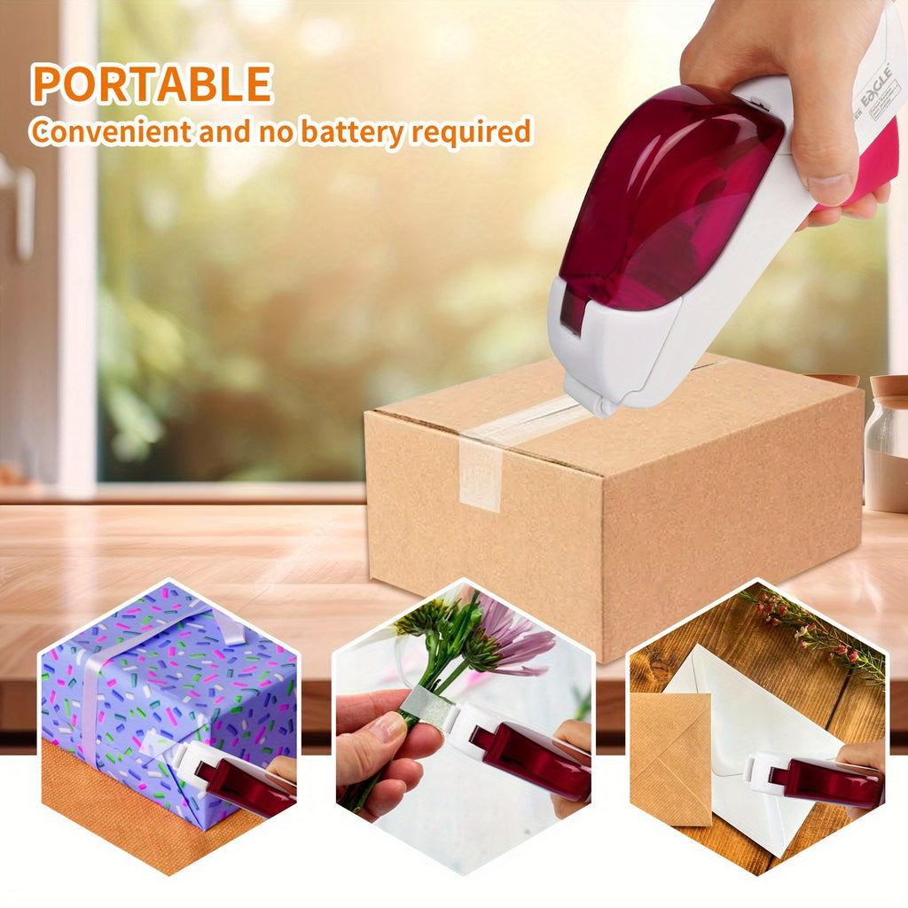 Automatic Tape Dispenser with One-Touch Operation - No Batteries Needed, Ergonomic Handheld Design for Gift Wrapping, Scrapbooking, Office Use - Compatible with 1.2cm/0.5" &, Durable Construction, Home Organizers