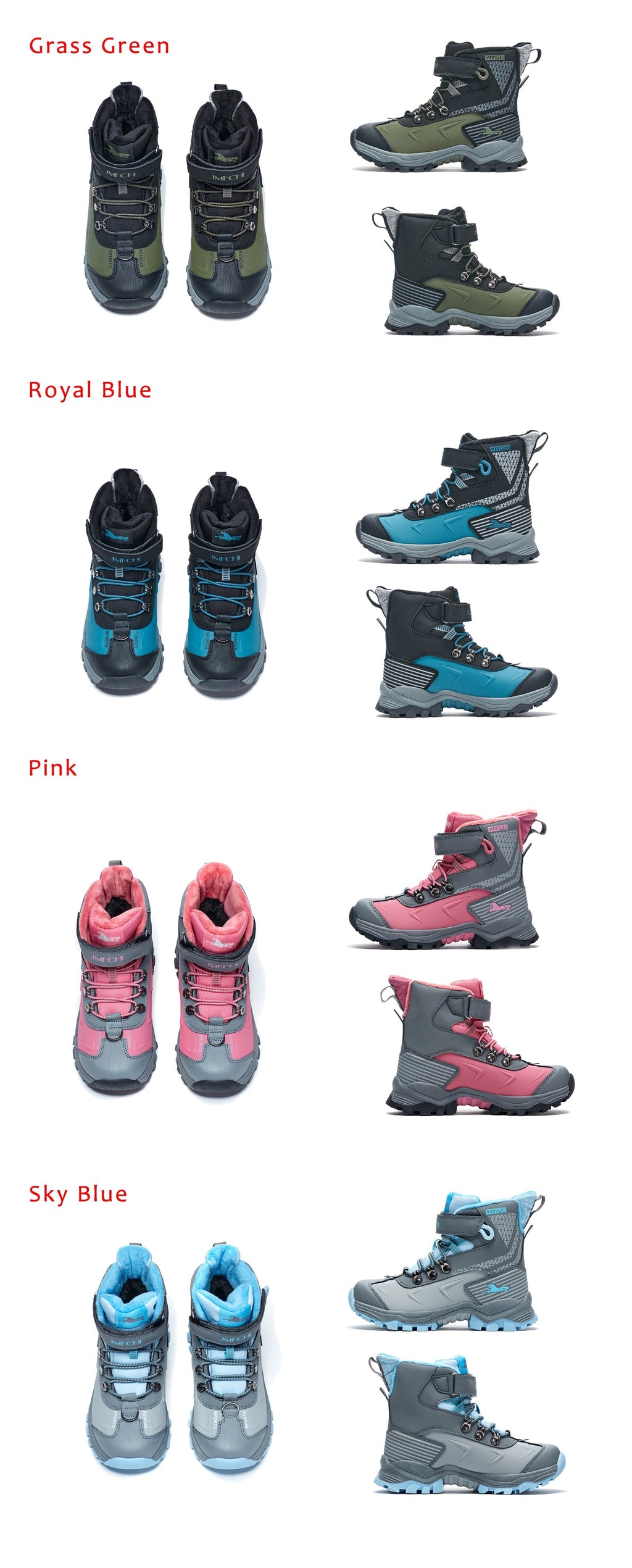 Boys Snow Boots, Anti-Slip Shoes For Outdoor Hiking Climbing Winter