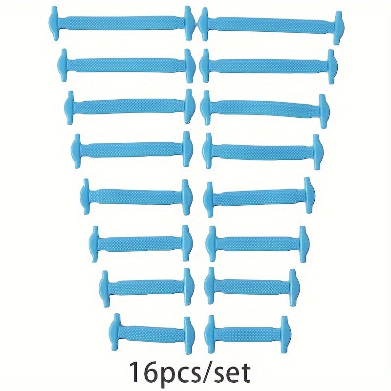16pcs/Pack No-Tie Elastic Shoelaces for Sneakers, Casual Shoes, and Athletic Footwear