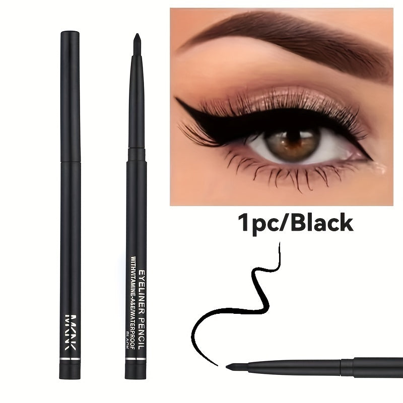 Long-Lasting Vibrant Waterproof Eyeliner Pencil - High Pigment, Gentle on Eyes, Smudge-Proof, Easy to Apply, Cruelty-Free Makeup Tool for Women