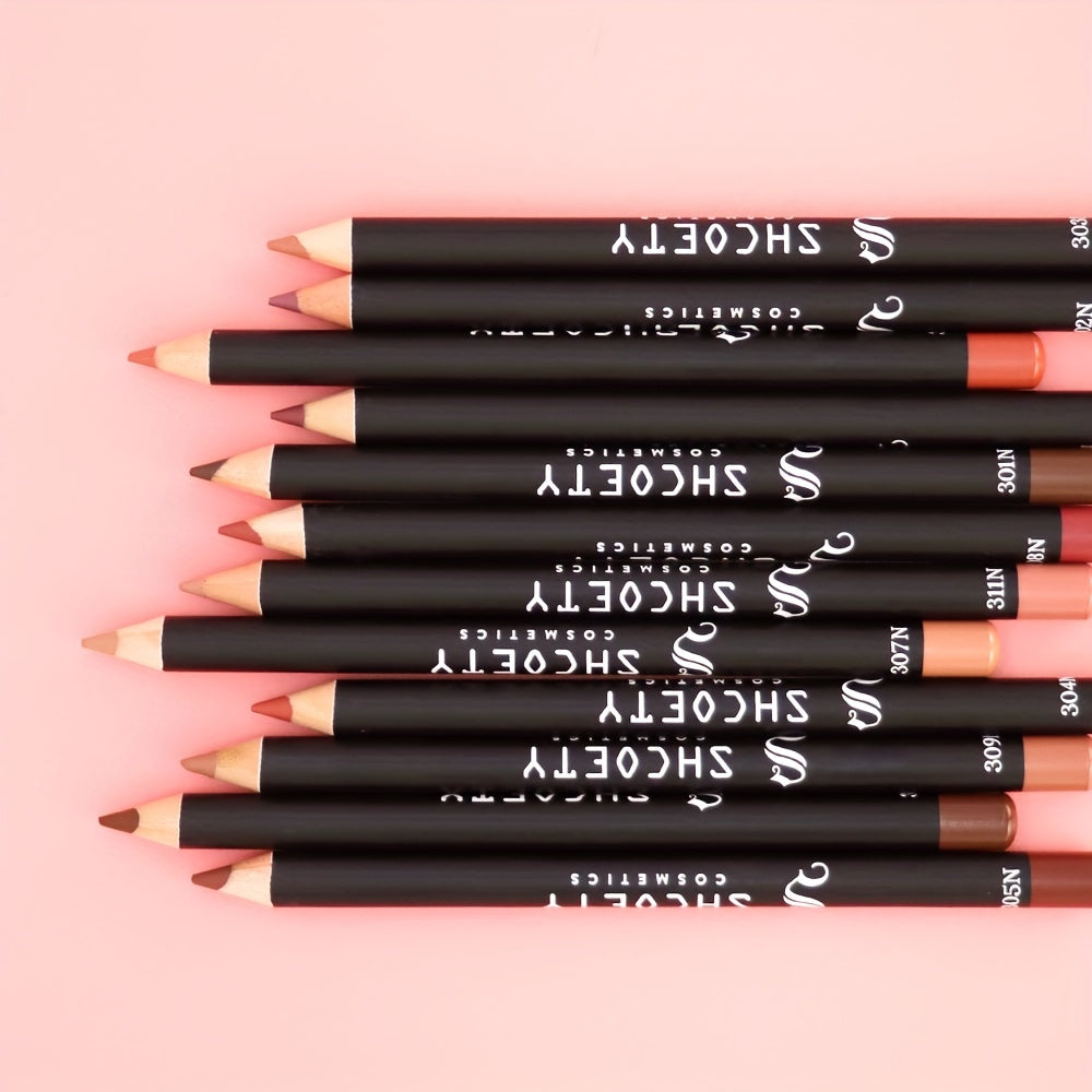 12-color Waterproof Matte Lip Liner, Long-lasting, Non-fading, Non-stick Cup, Not Easy To Take Off Makeup, Valentine's Day Gifts