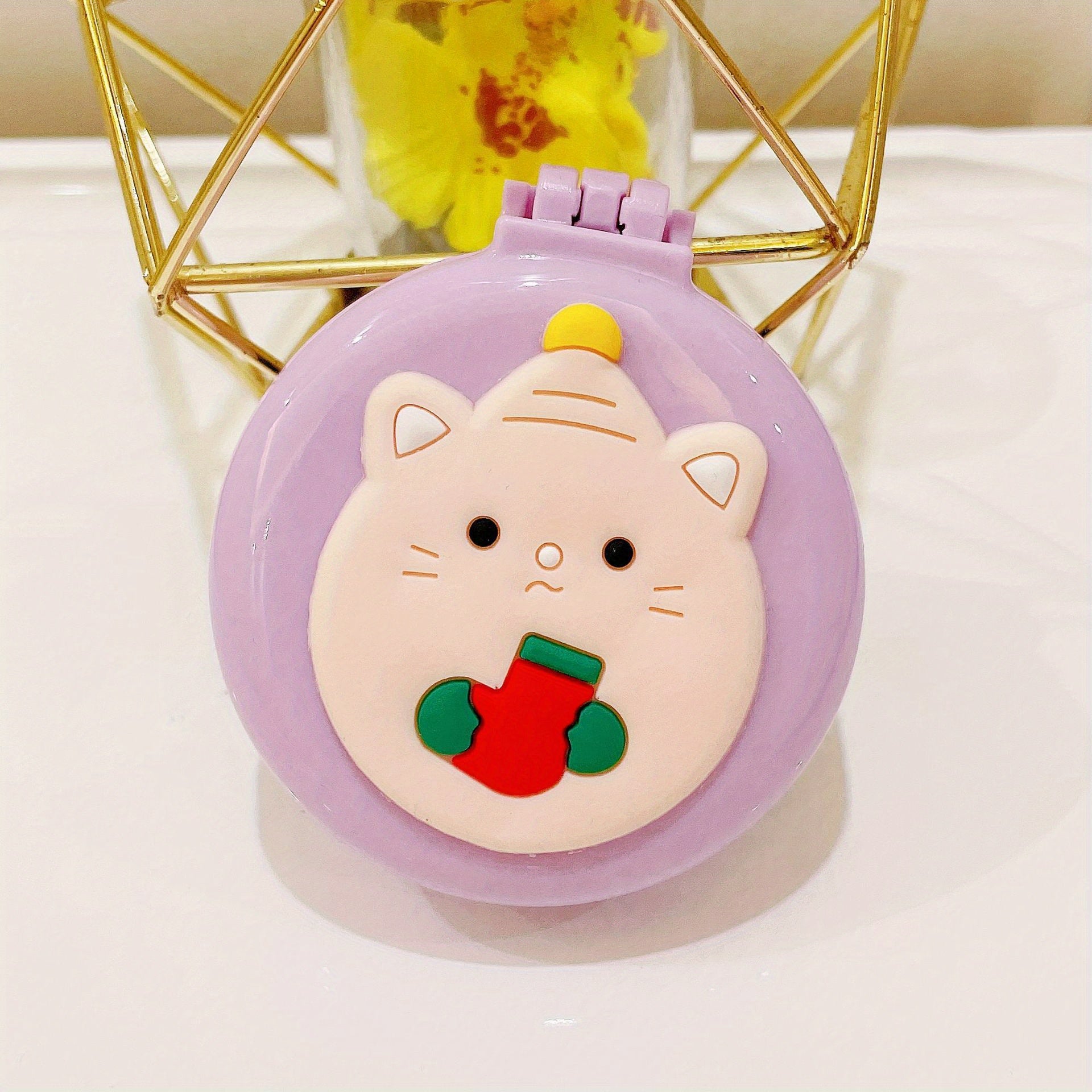 1pc Portable Folding Comb with Makeup Mirror - Air Cushion Massage Hair Brush for Normal Hair - Travel Pocket Mini Hair Brush Essentials for Women