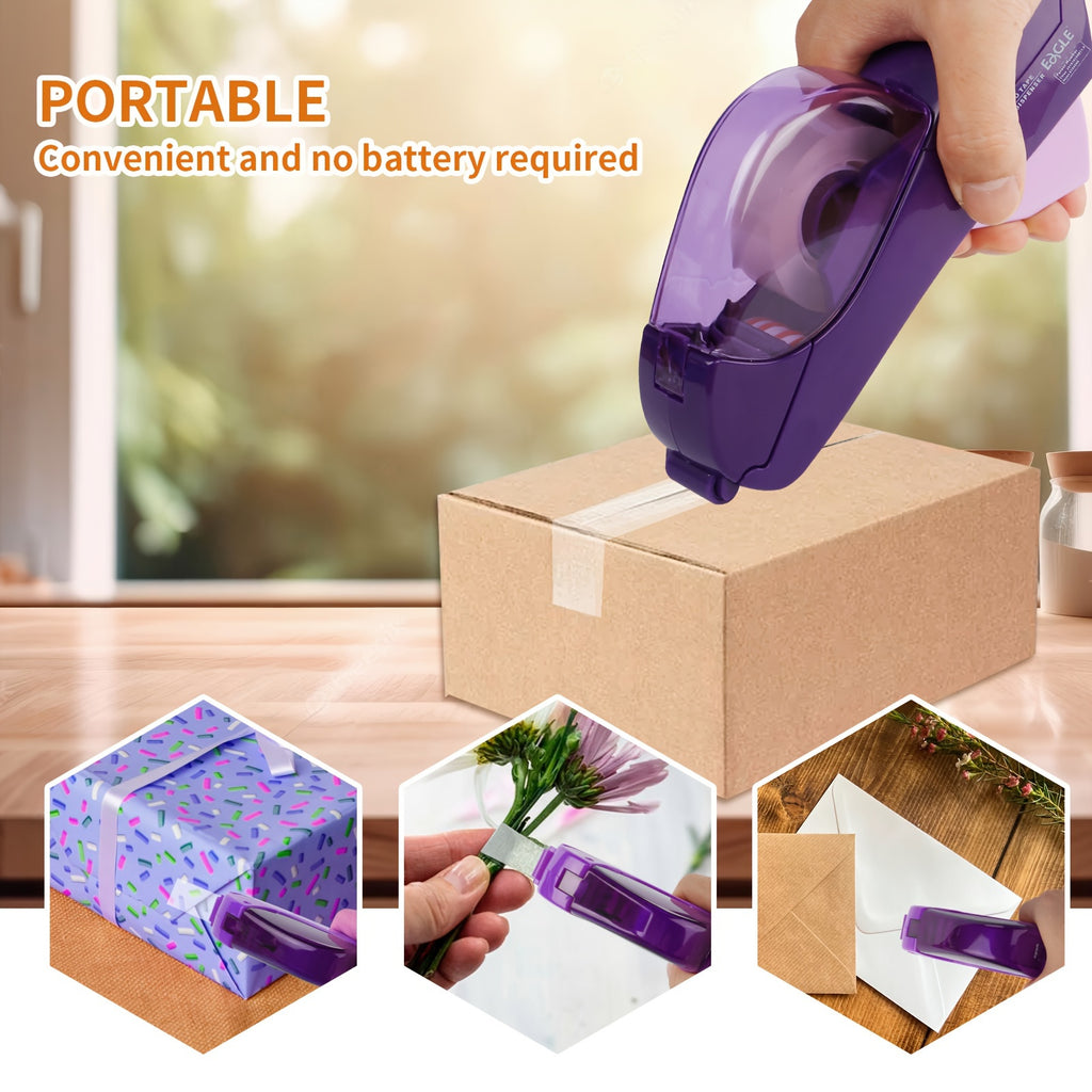 Automatic Tape Dispenser with One-Touch Operation - No Batteries Needed, Ergonomic Handheld Design for Gift Wrapping, Scrapbooking, Office Use - Compatible with 1.2cm/0.5" &, Durable Construction, Home Organizers