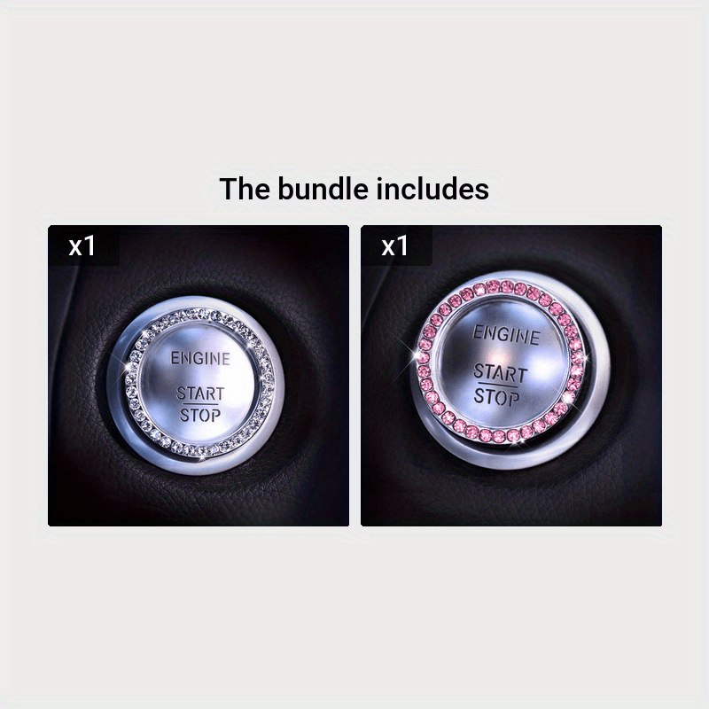 Rhinestone Decoration One-Button Start Ignition Ring - Car Accessory - Thanksgiving Christmas New Year Gift