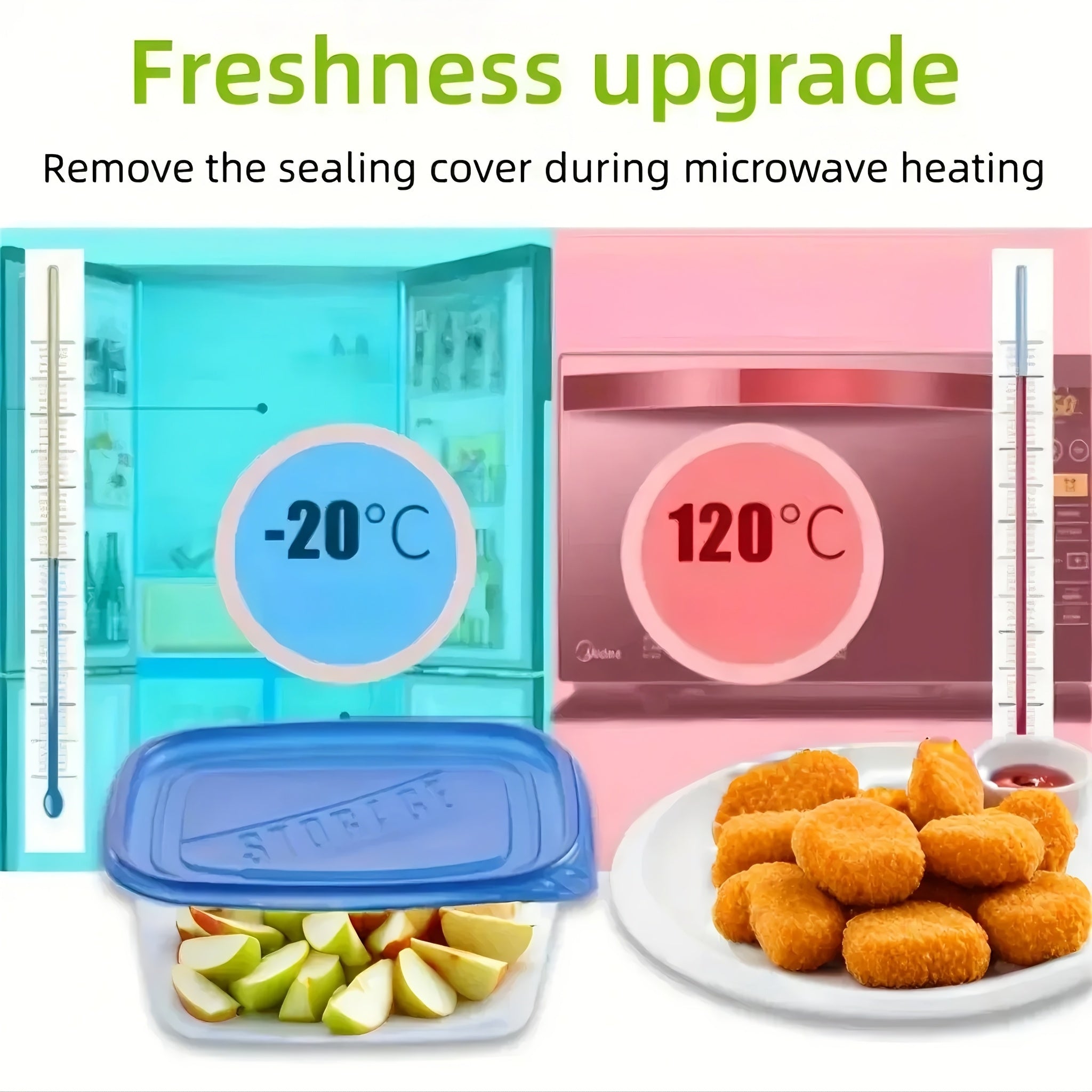 10pcs Stackable Food Storage Containers with Lids, BPA-Free Plastic Lunch Boxes, Suitable for Grains, Meat, Fruits, and Vegetables - Dishwasher and Microwave Safe