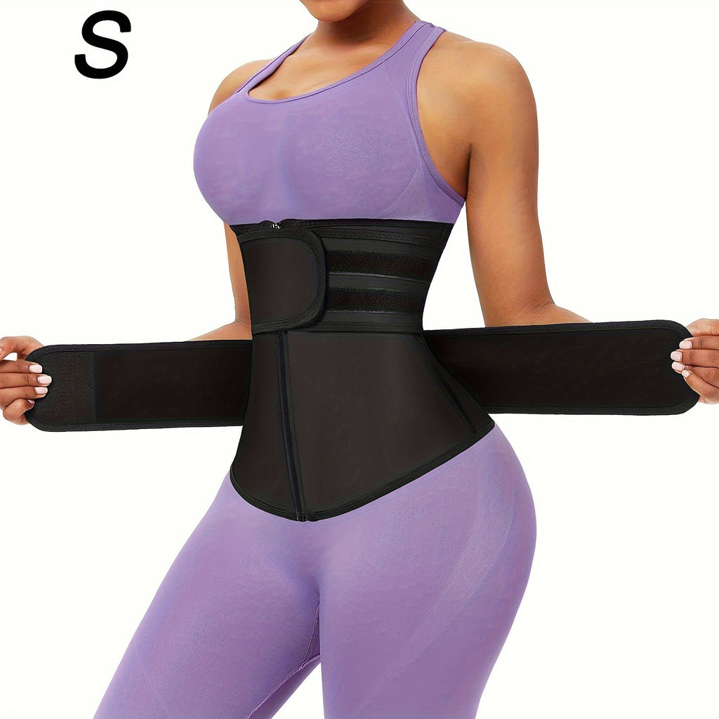 Premium Neoprene Waist Trainer & Sauna Sweat Belt - Zip-Up, Non-Slip for Enhanced Workout Sweating, Tummy Control & Back Support, Lightweight & Stretchy Fabric, Perfect Curve Design for Fitness & Wellness