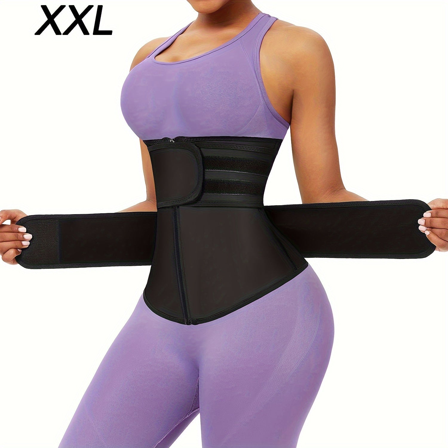 Premium Neoprene Waist Trainer & Sauna Sweat Belt - Zip-Up, Non-Slip for Enhanced Workout Sweating, Tummy Control & Back Support, Lightweight & Stretchy Fabric, Perfect Curve Design for Fitness & Wellness