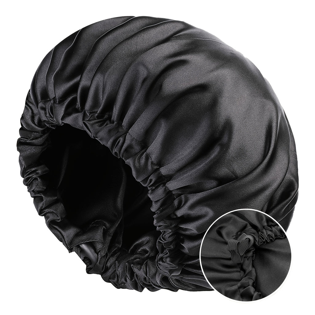 Satin Bonnet For Sleeping Adjustable Bonnet For Curly Hair Bonnets Double Layer Large Satin Lined Sleep Cap For Women