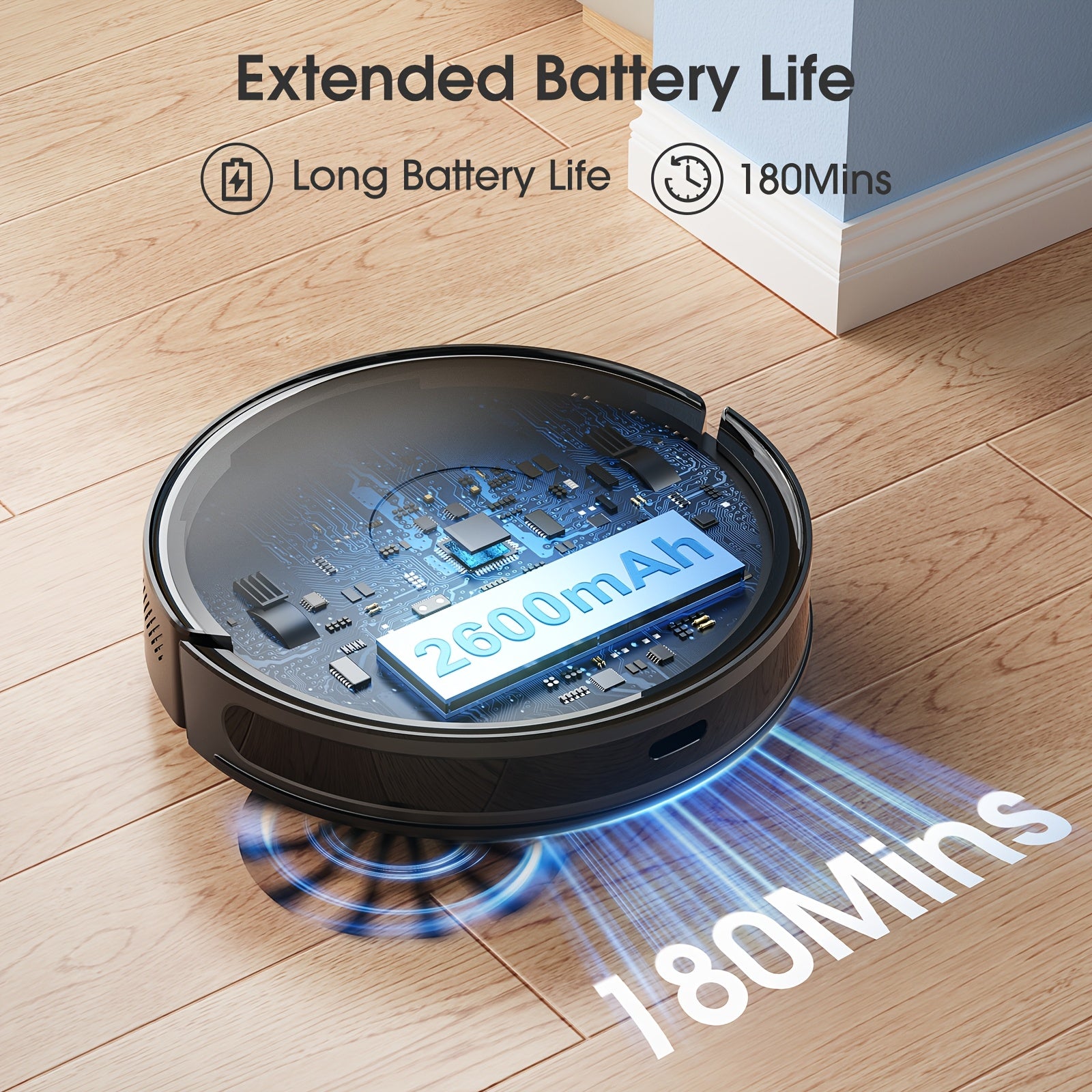 Lubluelu 6500Pa Robotic Vacuum, Robot Vacuum Cleaner And Mop Combo, 180Mins Max, 62dB, 34 No-Go Zones for Pet Hair Carpets Floor - B40/L15Ultra