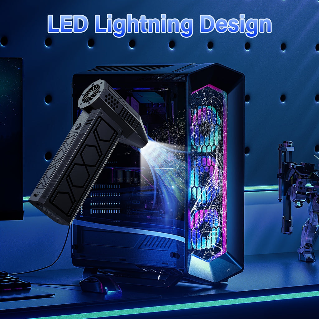 Rechargeable Compressed Air Duster with High-Speed Turbo Fan - 10000mAh Lithium Battery - Multi-Scene Powerful Cleaning Blower for Electronics, Car, Home, Office - USB Charged, Portable Handheld Dust Remover