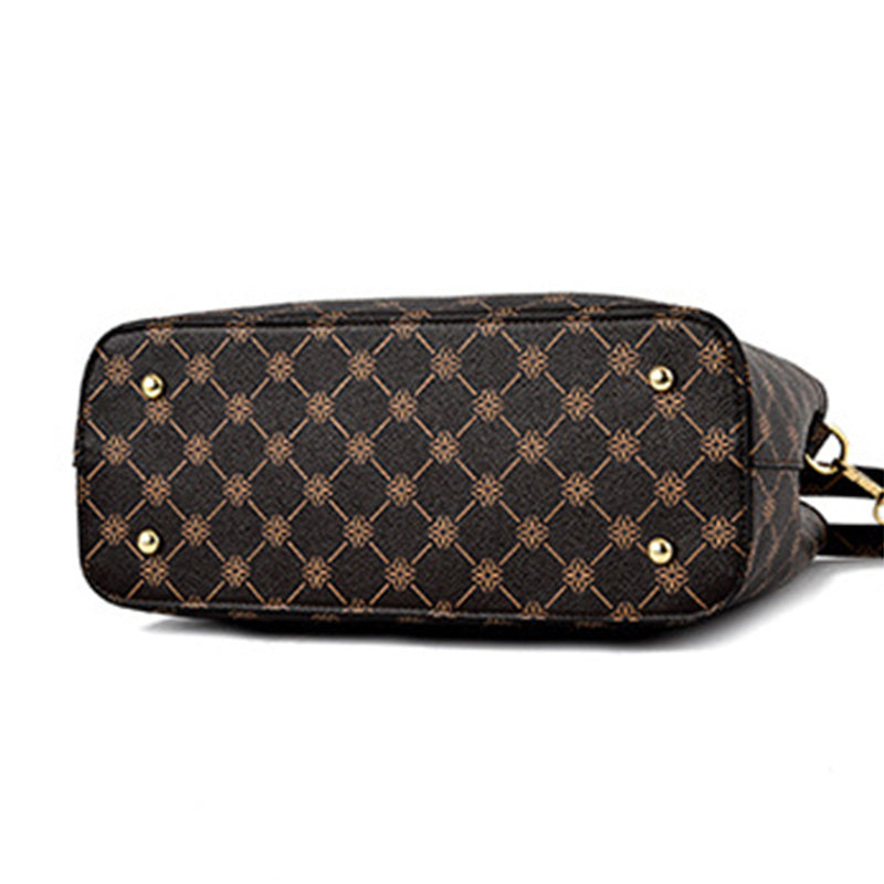 FKTSR Women's Elegant Floral Print Synthetic Leather Shoulder Bag with Detachable Strap & Tassel Accents - Summer Beach Tote, Casual Designer Handbag with Zipper Closure, Polyester Lining (Antique Bronze/Coffee/White/Black),