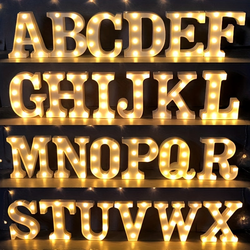 1pc Alphabet Letter LED Lights Luminous Number Lamp Decor, Battery Night Ligh, t For Home Wedding Birthday Christmas Party Decoration Letters Numbers Light, Home Decor