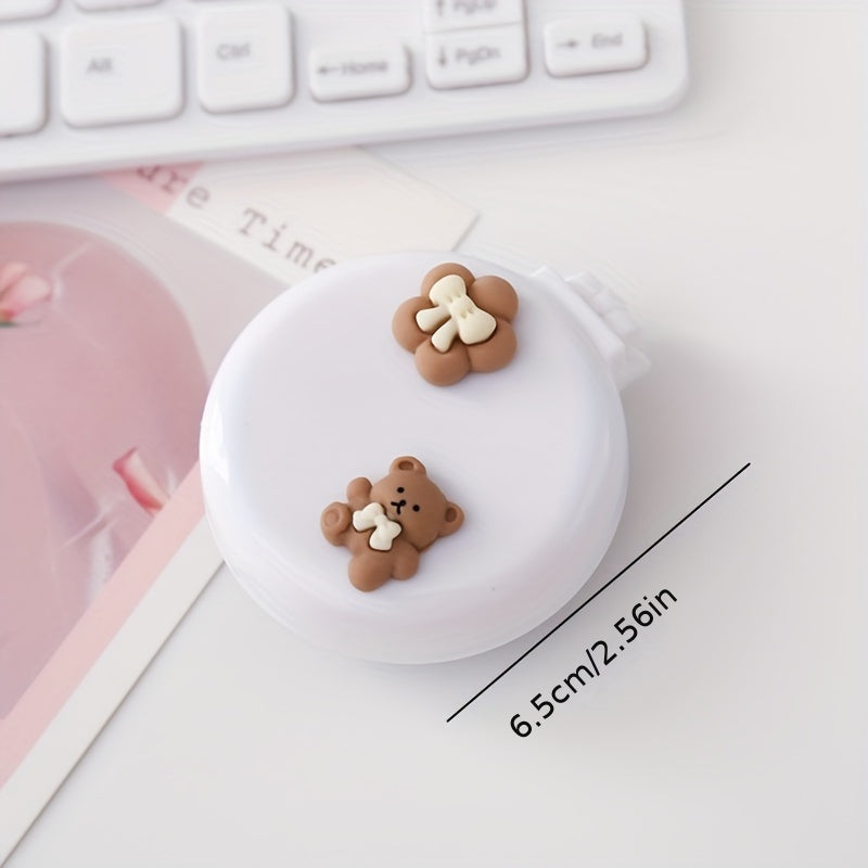 Cute Folding Airbag Comb With Mirror Cartoon Round Pocket Hair Brush With Makeup Mirror Compact Travel Hairbrush Mini Hair Massage Comb For Women And Girls