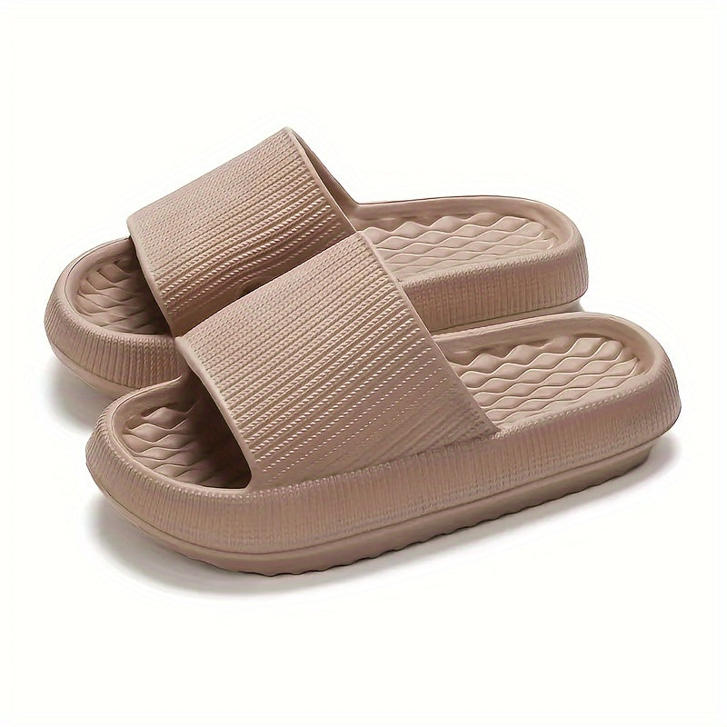 Simple Solid Color Slides, Casual Open Toe Soft Sole Shoes, Comfortable Indoor Home Bathroom Slides