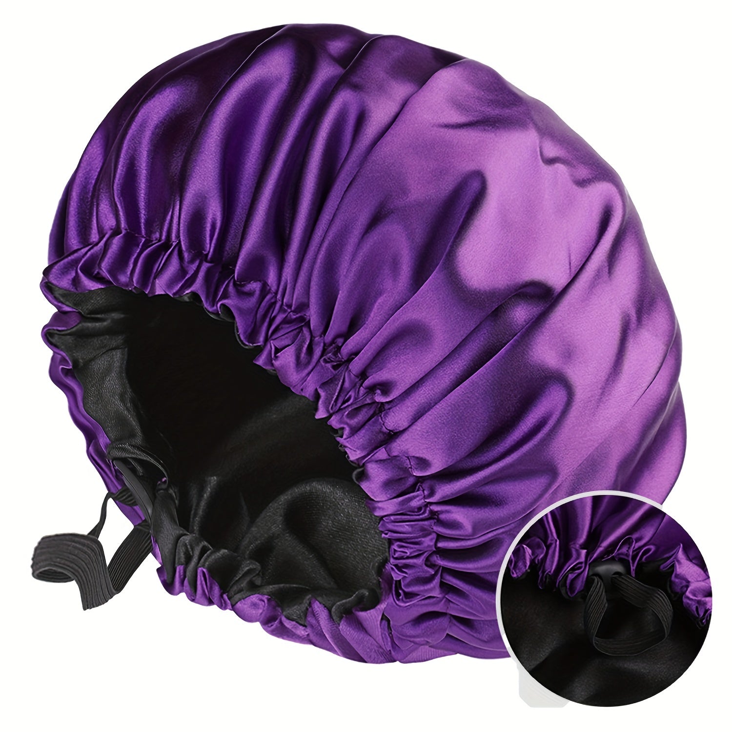 Satin Bonnet For Sleeping Adjustable Bonnet For Curly Hair Bonnets Double Layer Large Satin Lined Sleep Cap For Women