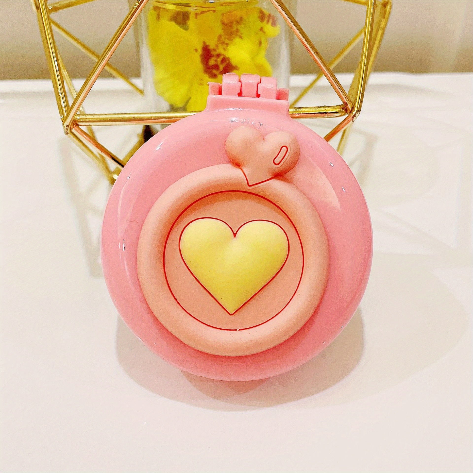 1pc Portable Folding Comb with Makeup Mirror - Air Cushion Massage Hair Brush for Normal Hair - Travel Pocket Mini Hair Brush Essentials for Women