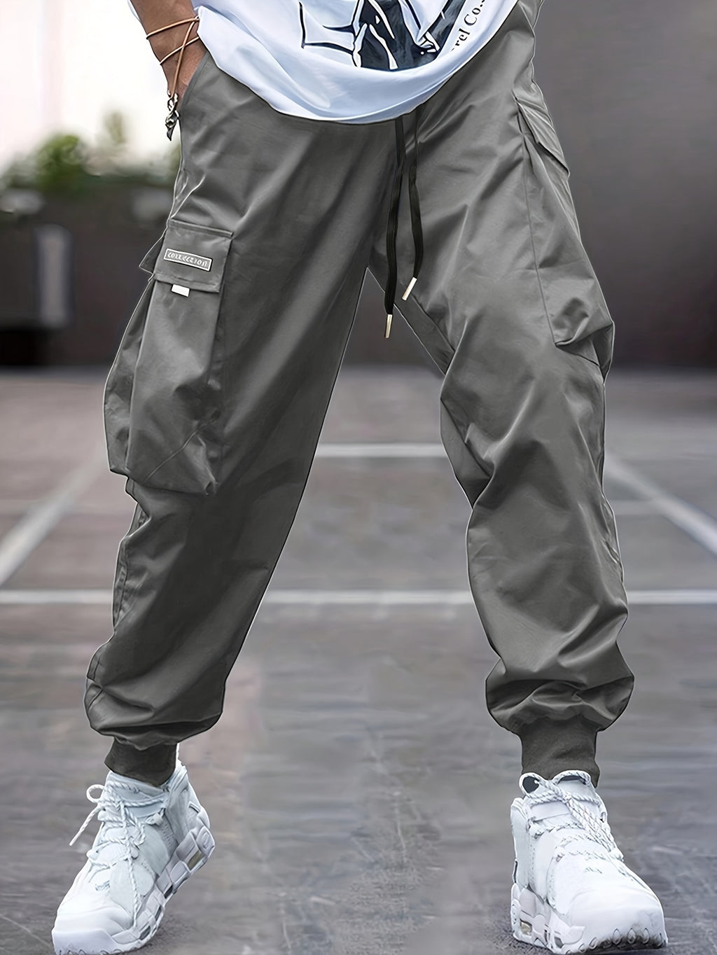 Trendy Men's Casual Cargo Pants With Pocket, Men's Outfits For Spring And Autumn