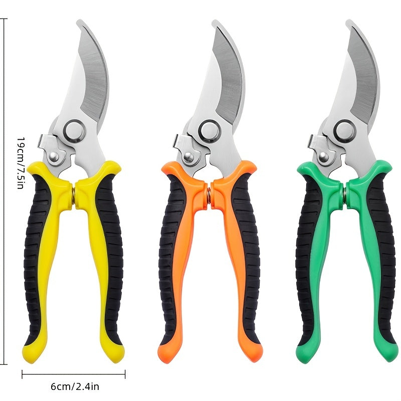 One set, branch scissors, stainless steel fruit scissors, multi-functional branch scissors, garden scissors, anti-slip, labor-saving, manual pruning scissors