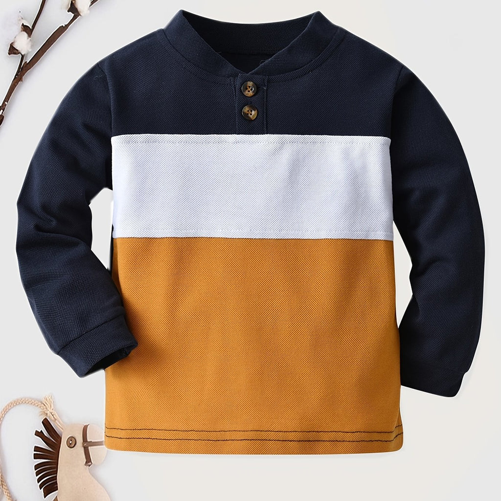 Boys Long Sleeve Colorblock Sweatshirt Autumn And Winter New