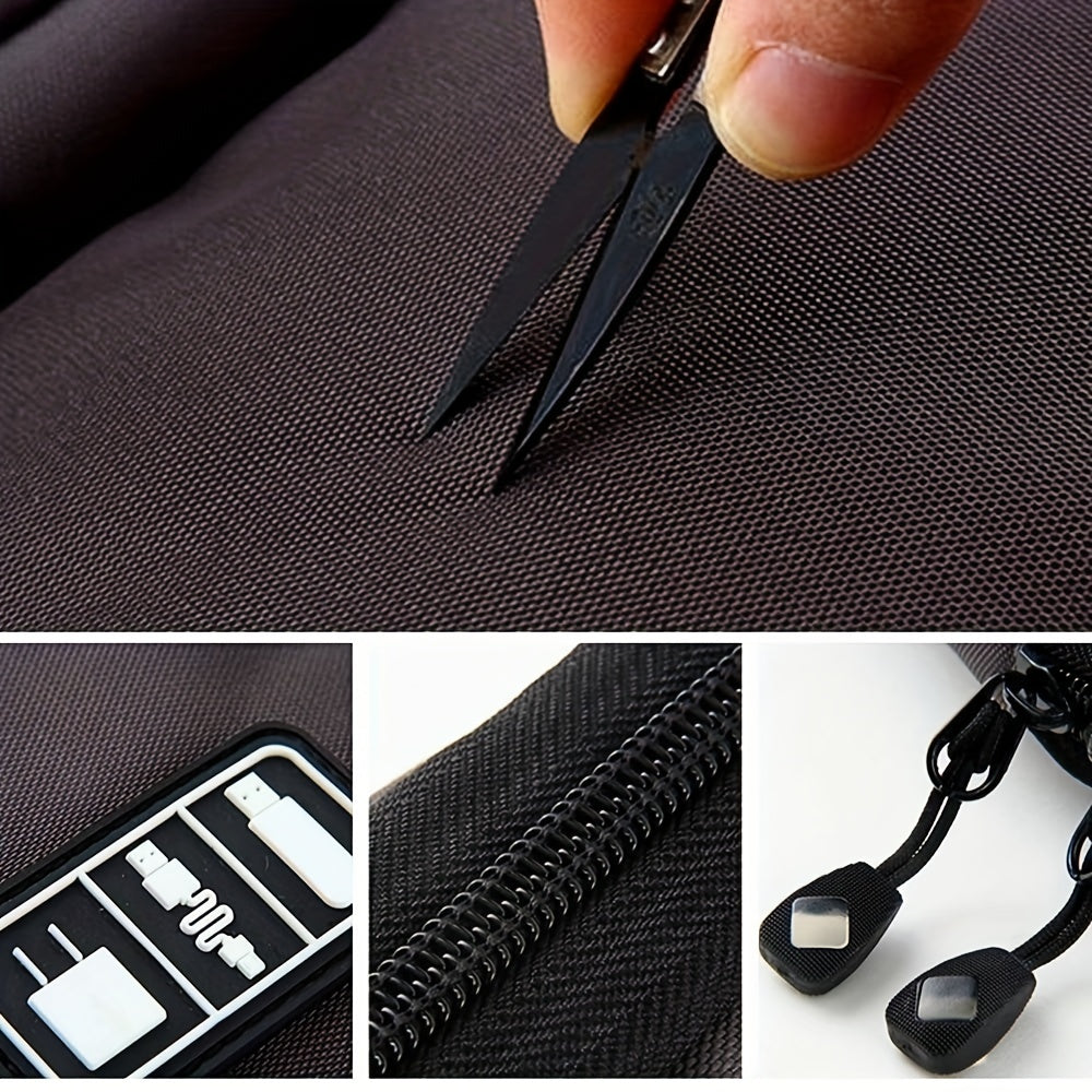 Electronics Accessories Organizer Bag, Portable Tech Gear Phone Accessories Storage Carrying Travel Case Bag, Headphone Earphone Cable Organizer Bag (M, Black)