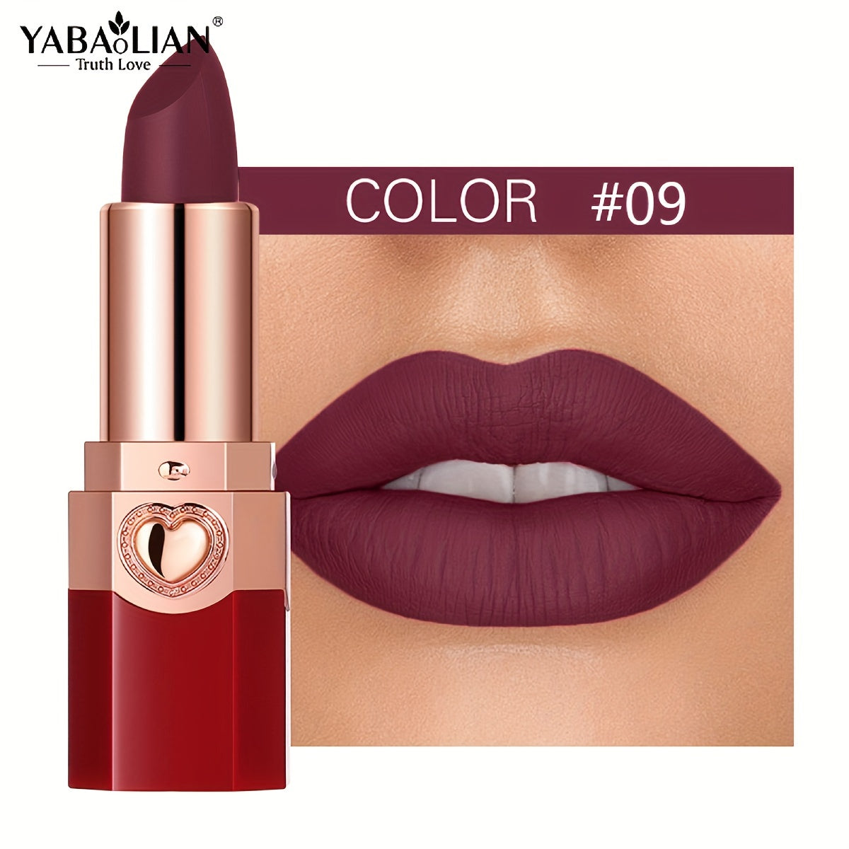 YABAOLIAN Lipstick 12 Colors Lipstick High Pigment Long Lasting Waterprrof Cosmetic Matte Lipstick