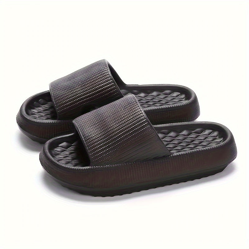 Simple Solid Color Slides, Casual Open Toe Soft Sole Shoes, Comfortable Indoor Home Bathroom Slides