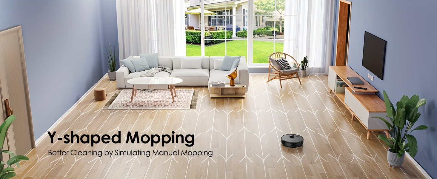 Lubluelu L15 Robot Vacuum And Mop Combo 5000Pa, Auto-Charging, 5 Maps, 30 No-go Zones, WiFi/App, 3 In 1 Robot Vacuum Cleaner For Pet Hair Carpet Hard Floor