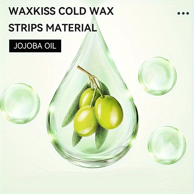 WAXKISS Green Aloe Vera Hair Removal Wax Strips Ready-To-Use Peel-Off Face Eyebrow Lip Mustache Cheek Wax Hair Removal Small Wax Strips Portable And Practical Painless And Fast Hair Removal Gentle And Non-Irritating 20 Small