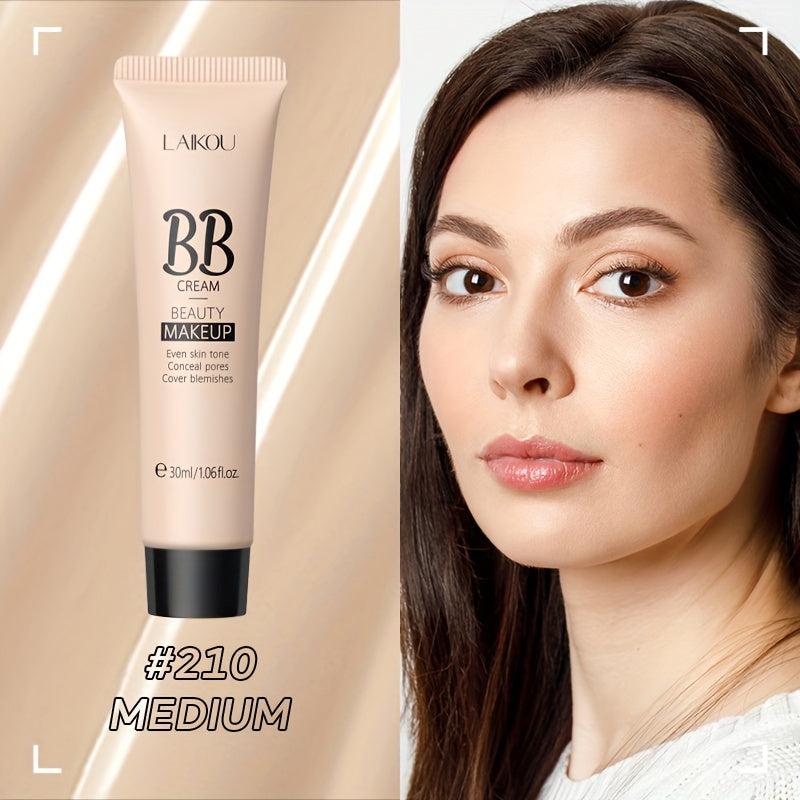 LAIKOU Waterproof BB Cream Full Coverage Concealer, Natural/Ivory/Tan 30ml, Long Lasting Foundation Make Up, Oil Control, Even Skin Tone, Hide Pores