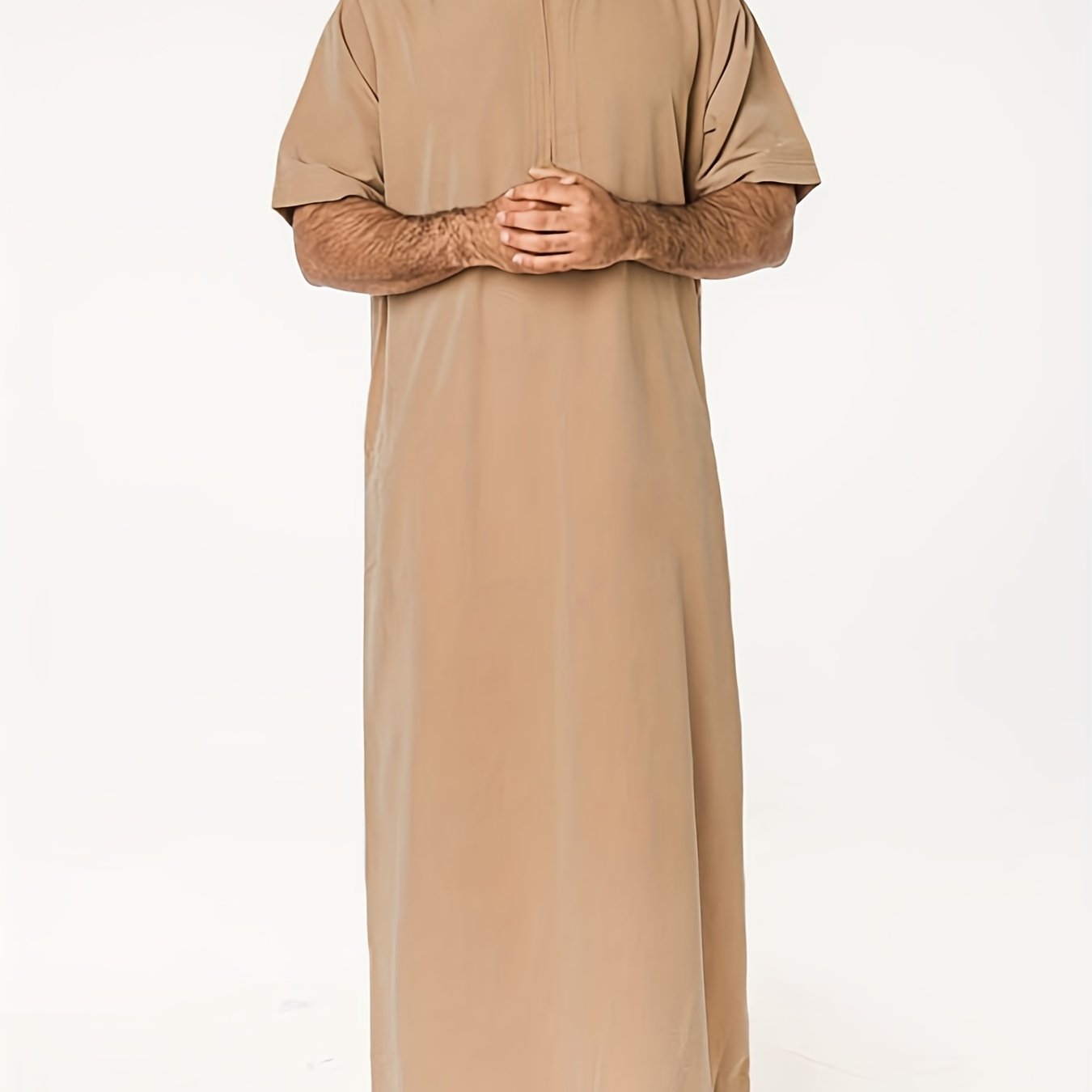 Plus Size Men's Solid Color Robe for Cultural Activities In Arabic, INCERUN