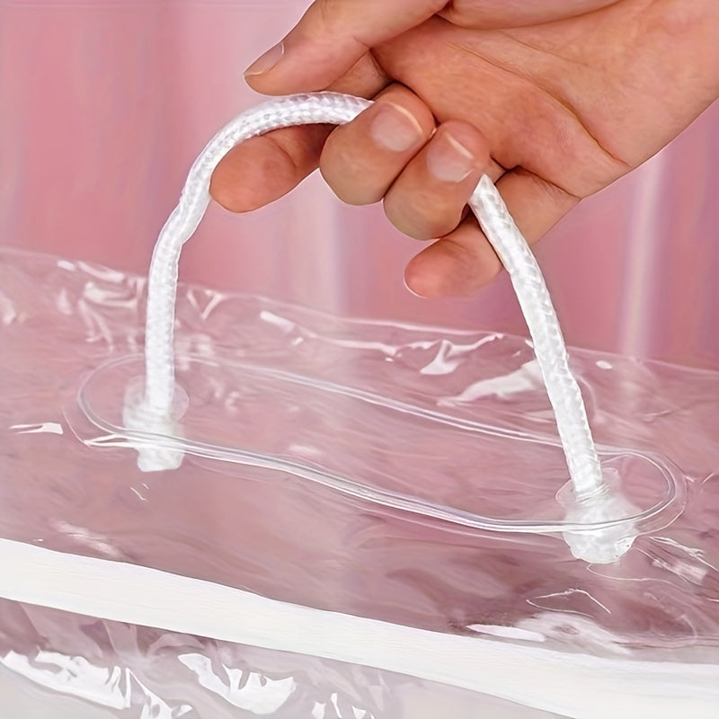 1pcs/2pcs 2-Pack Transparent PVC Travel Makeup Bag, Waterproof Cosmetic Pouch for Travel, Portable Quilt Blanket Storage Bag