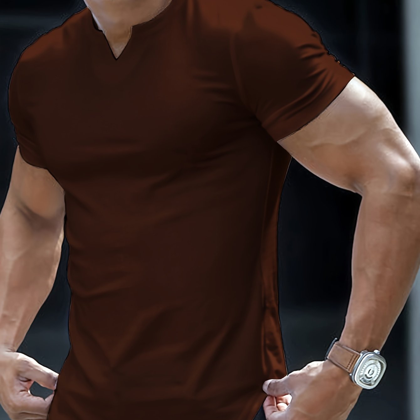 Summer-Ready Stylish Men’s V-Neck T-shirt - Comfortable, Breathable Fabric, Easy-Care & Durable