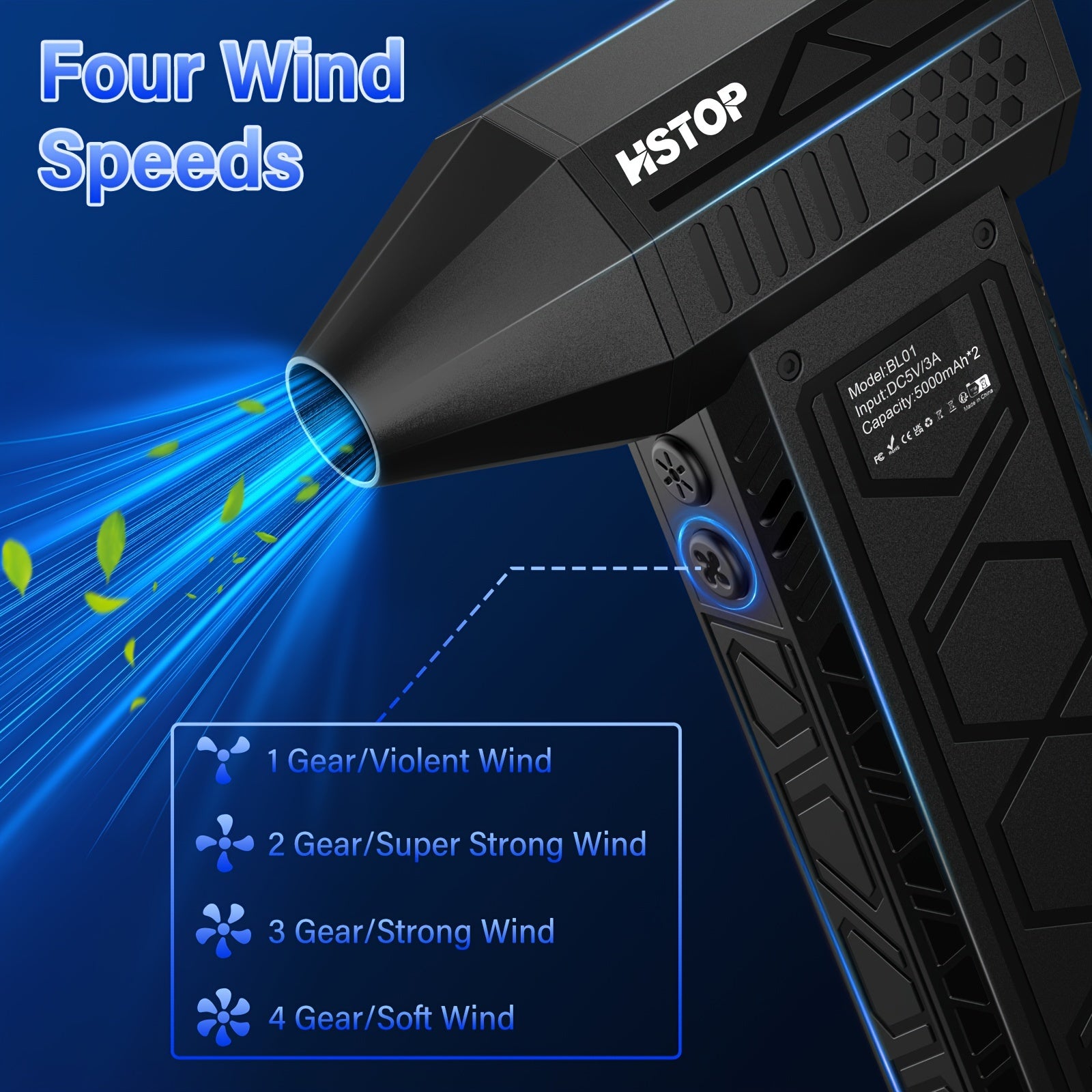 Rechargeable Compressed Air Duster with High-Speed Turbo Fan - 10000mAh Lithium Battery - Multi-Scene Powerful Cleaning Blower for Electronics, Car, Home, Office - USB Charged, Portable Handheld Dust Remover
