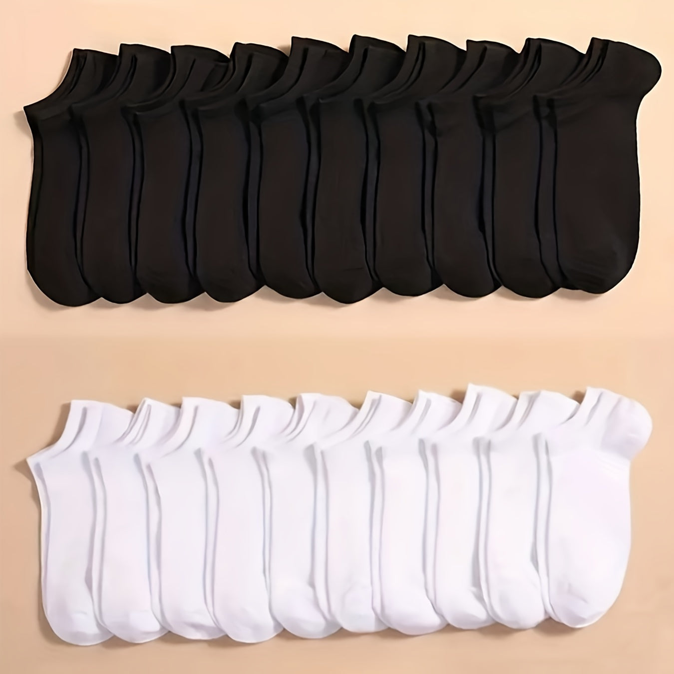 5/10/20 Pairs of Unisex Simple Solid Color Breathable And Comfortable Short Socks, Suitable for All Seasons.