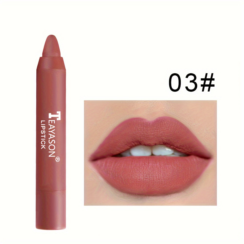12 Colors Matte Moisturizing Lipstick Crayons - Vibrant Lipstick for Smooth, Long-Lasting, Waterproof Finish - Perfect Valentine's Day Gift for Her