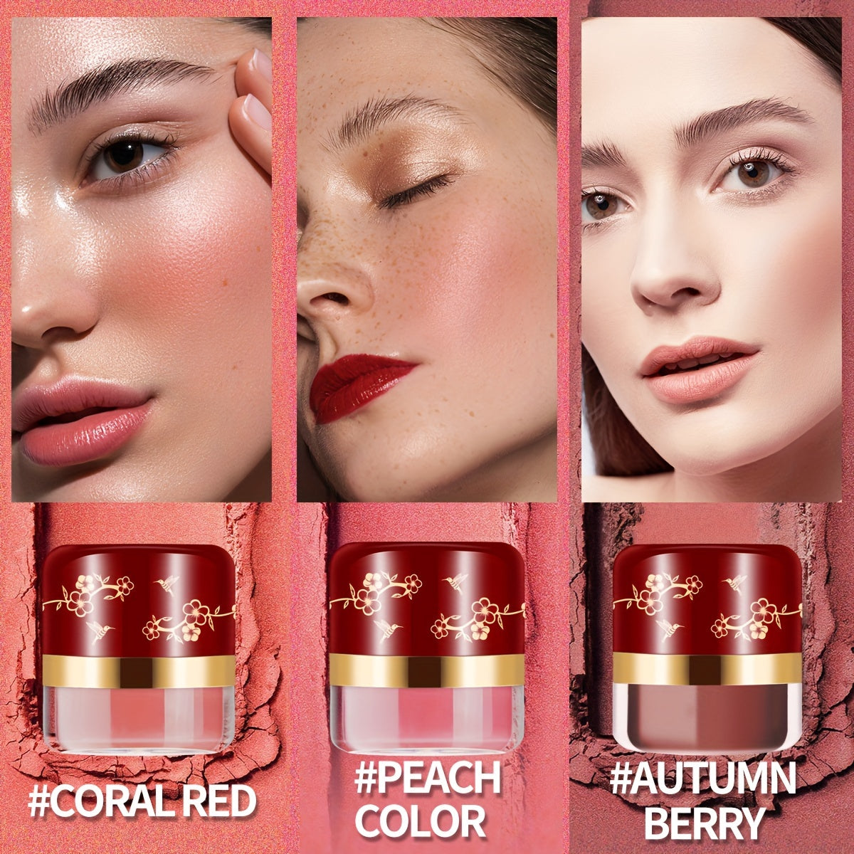 ROUSE Blusher Powder Natural Cheek Rouge Face Powder Nude Makeup Brightening Complexion Repair Moisturizing Nourishing