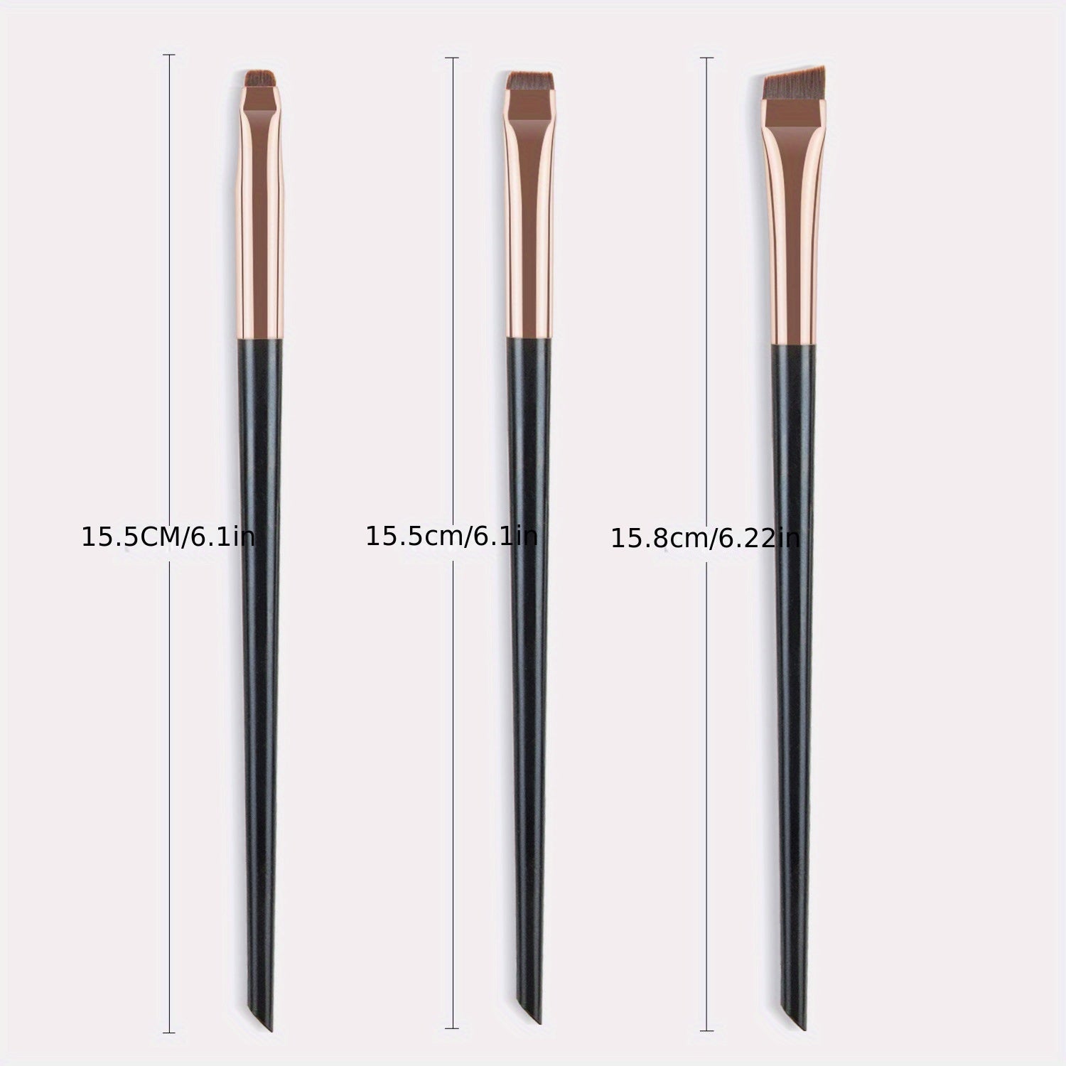 3Pcs Ultra-Thin Eyebrow Brush Set - Angled Precision Eyeliner Makeup Brushes, Synthetic Bristles Slanted Eye Brow Tinting Kit