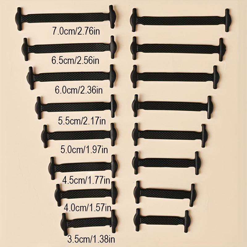 16pcs/Pack No-Tie Elastic Shoelaces for Sneakers, Casual Shoes, and Athletic Footwear