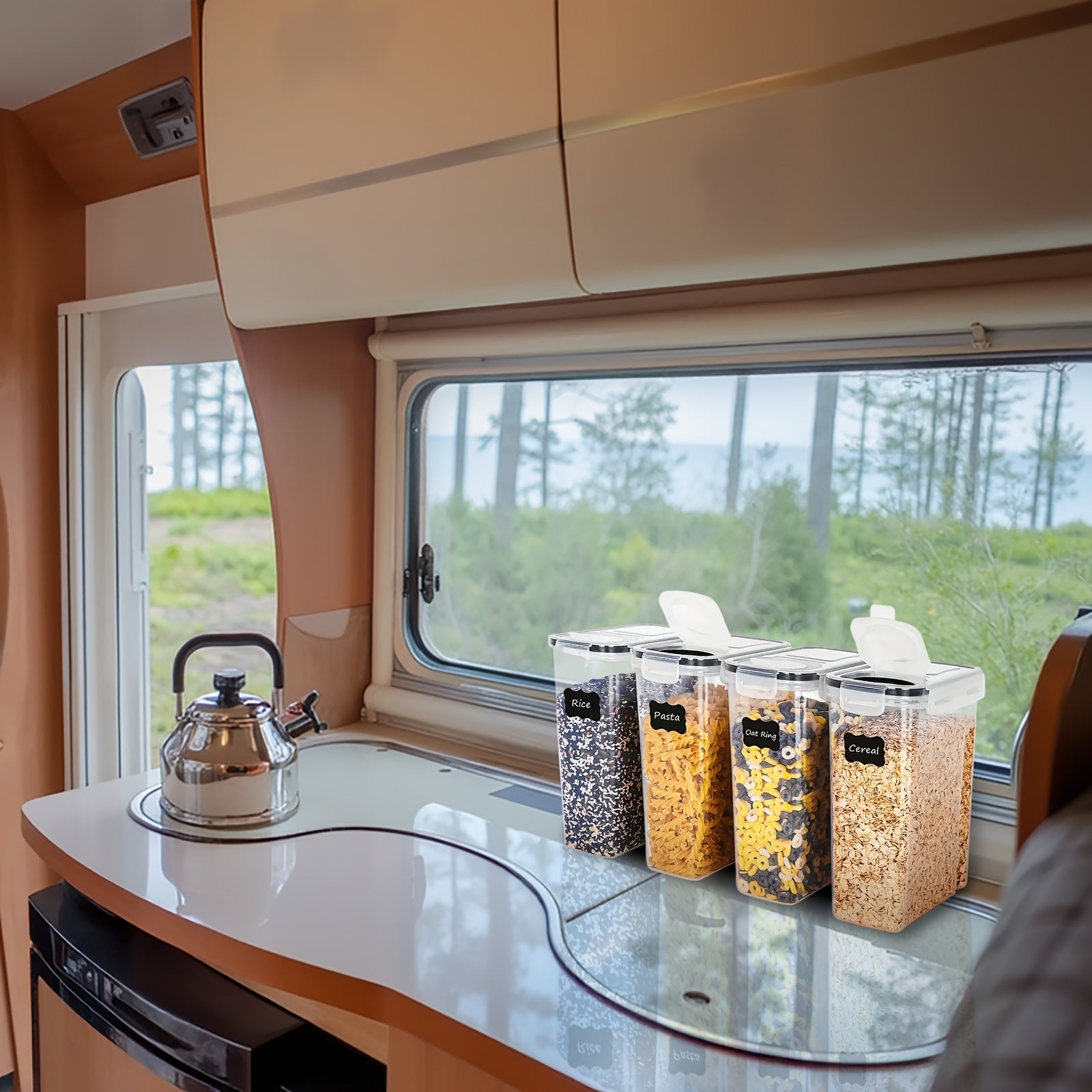 Set of 2/4 Cereal Storage Containers, Made from Bpa-Free Plastic, Designed to Be Airtight for Storing Food. Each Container Holds 2.5 Liters (88 Ounces) And Is Suitable for Cereals, Snacks, And Sugar. This 4pcs Set Includes Ce