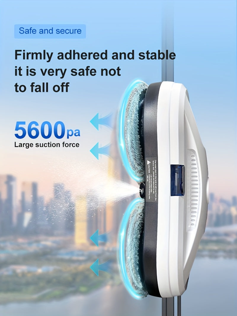 [Fully Automatic Window Cleaning] Remote-controlled intelligent window cleaning robot, automatically plans routes, strong suction power to prevent falling, worry-free for home use., Smart Home Appliance, Compact Design, Relia