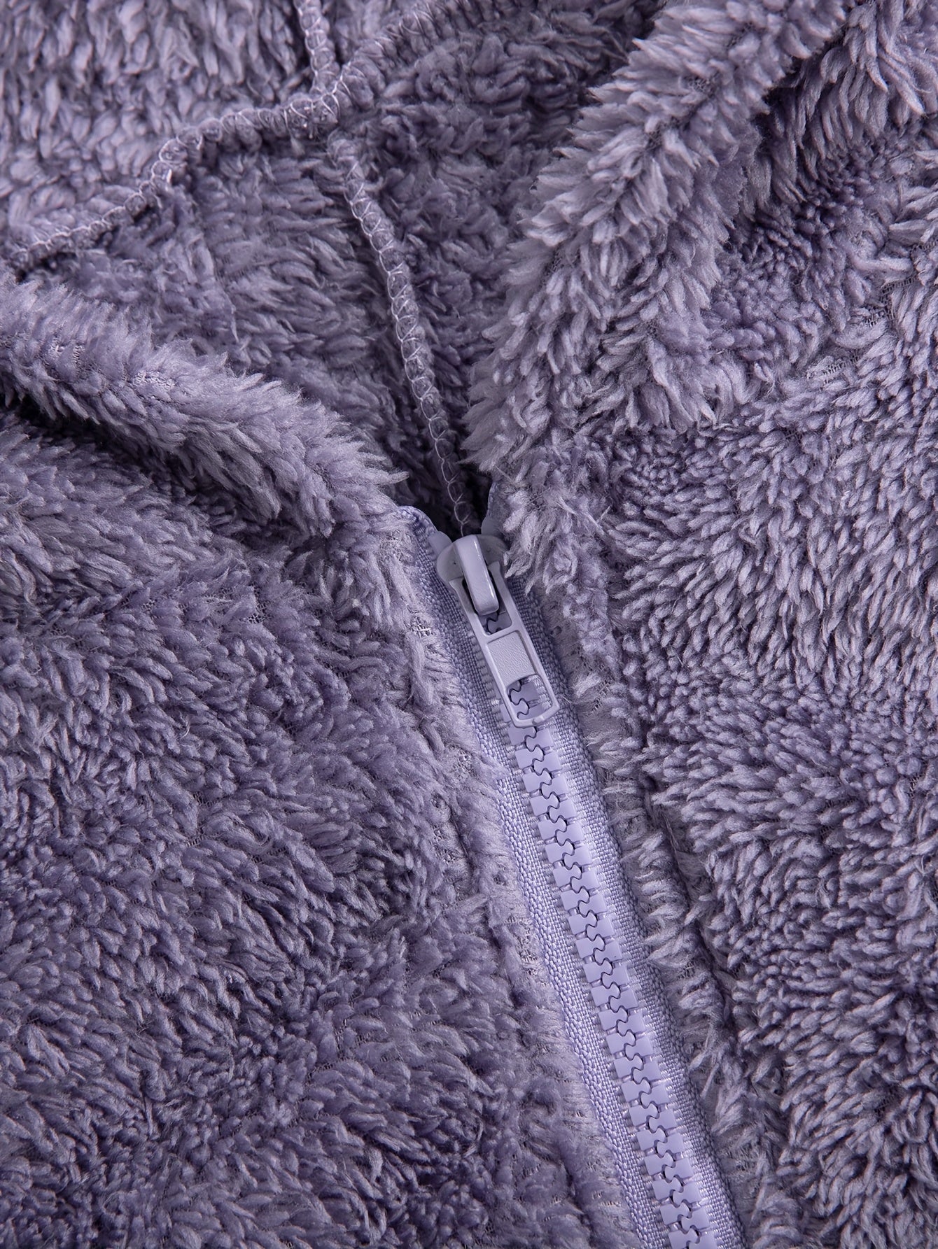 Fuzzy Hooded Pajama Jumpsuit For Music Festival, Comfy & Cute Long Sleeve Zipper Pajamas, Women's Lingerie & Sleepwear