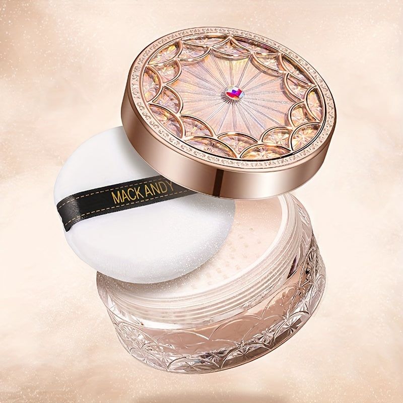 for MACK Andy Matte Finish Makeup Setting Powder – Smooth, Natural, Long-Lasting Coverage for All Skin Tones, Ivory to Rose, Lightweight & Oil-Control Compact with Intricate Design, Skin Brightening Product | Elegant Compac