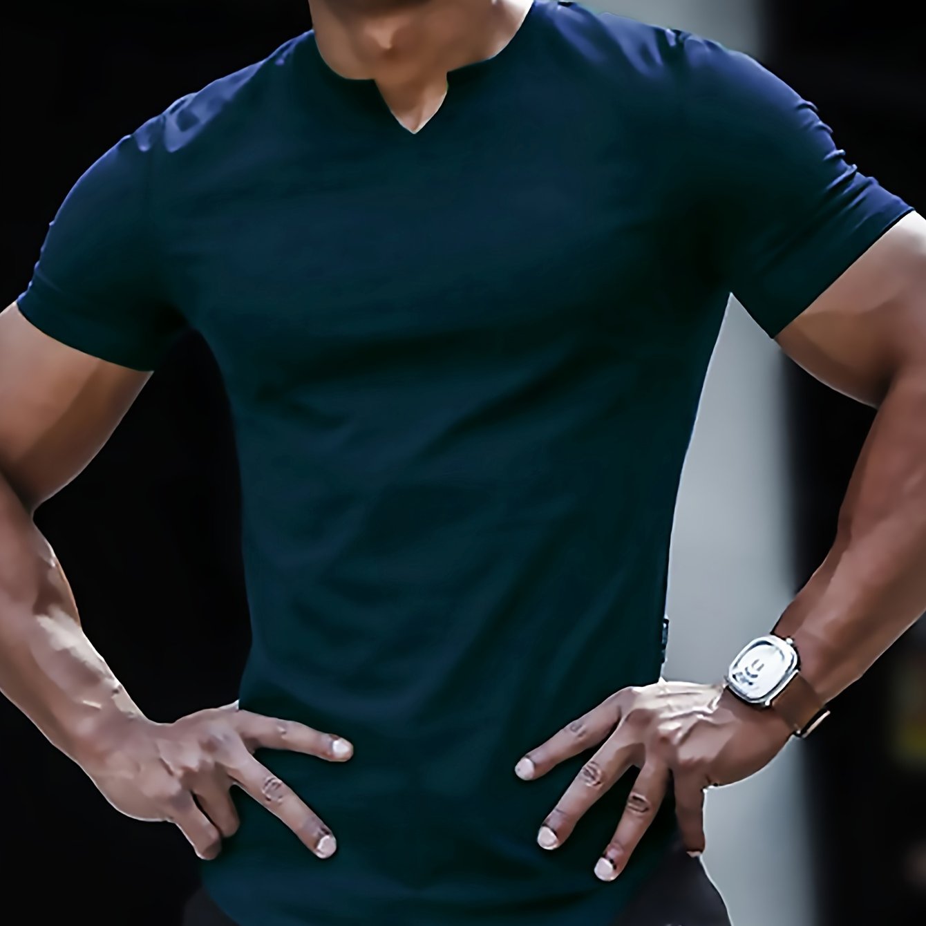 Summer-Ready Stylish Men’s V-Neck T-shirt - Comfortable, Breathable Fabric, Easy-Care & Durable