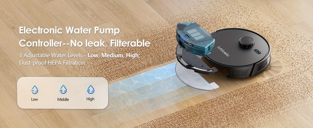 Robot Vacuum And Mop Combo 5000Pa, Lubluelu 15 Robot Vacuum, Auto-Charging, 5 Maps, 30 No-go Zones, WiFi/App/Alexa, 3 In 1 Robot Vacuum Cleaner For Pet Hair Carpet Hard Floor