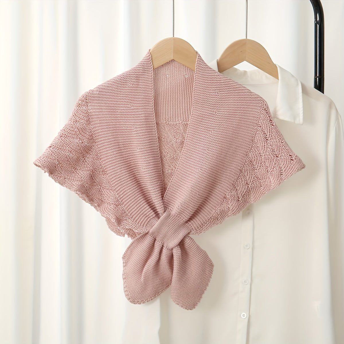 Women'S Stylish Openwork Yarn Shawl - Lightweight, Breathable Polyester, Perfect for Layering or Standalone Outfits, Machine Washable, Weekend Casual Wrap | Versatile Shawl | Stylish Knitwear, Shawls for Winter