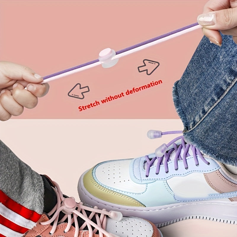[Elastic Spandex Shoelaces] 1 Pair of Elastic Spandex Shoelaces - Universal Adult 100cm Length, Lazy Tie-Free Suitable for Sneakers