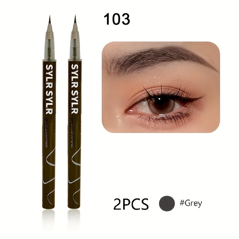 Ultra-Fine 0.008mm Waterproof Eyebrow Pen - Long-Lasting, Sweatproof, Smudge-Free Microblading Liquid Eyeliner with 2-in-1 Design for Precise, Natural-Looking Brows and Lashes - Professional, Easy-to-Use Makeup Essential