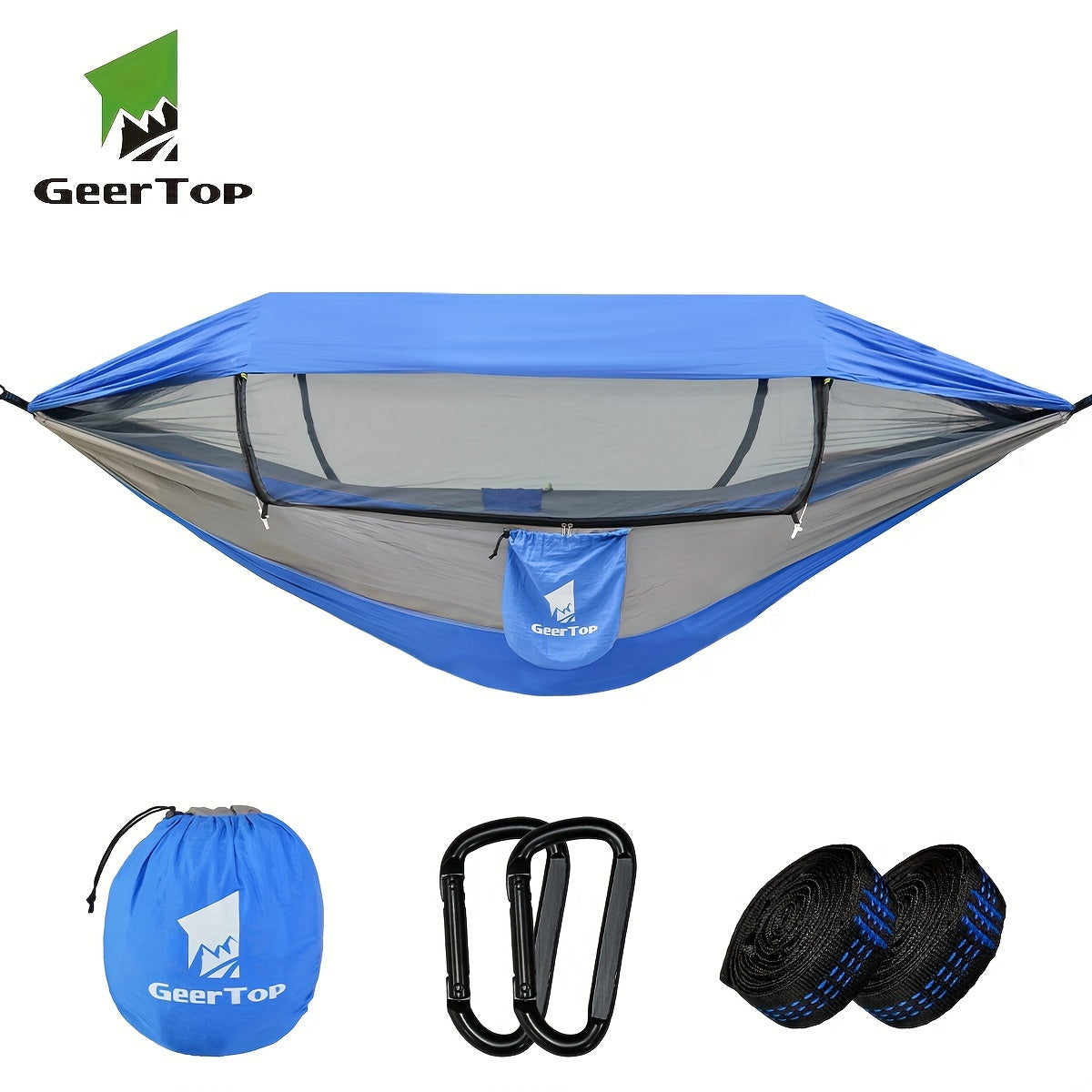GEERTOP 3in 1 Outdoor Hammock with Mosquito Net Sun Shelter Rainfly, Double Sleep Rest Camping Hammock for Backpacking Travel Garden Park